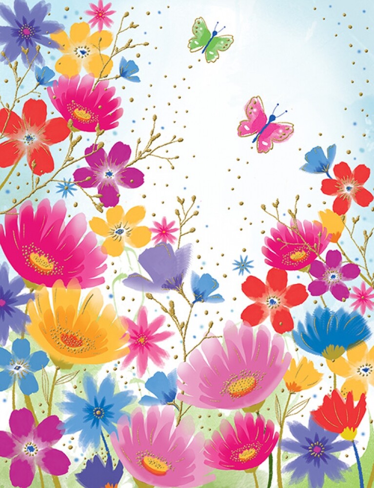 Flowers Blank Birthday Other Occasion Greeting Card By Piccadilly Greetings
