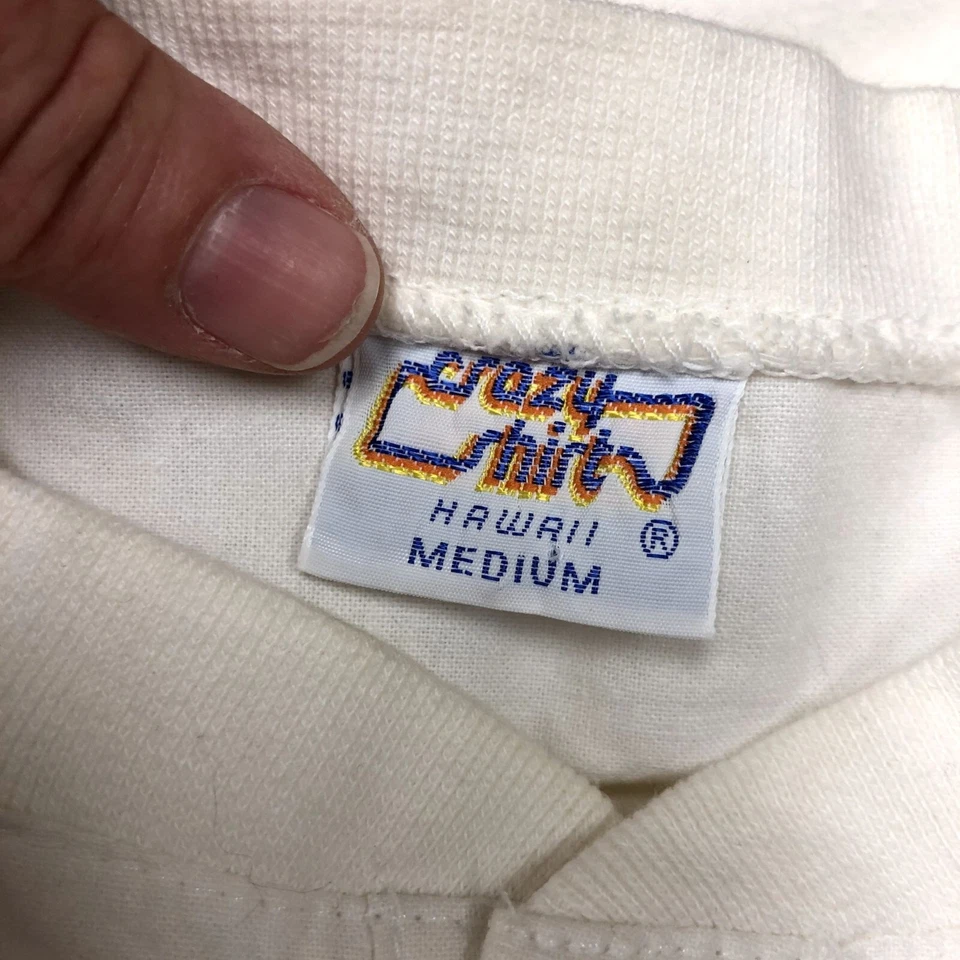 Camiseta de surf de playa de Hawaii de colección Crazy Shirts blanca suéter CARMEL BY THE SEA M Foto 4 de 4