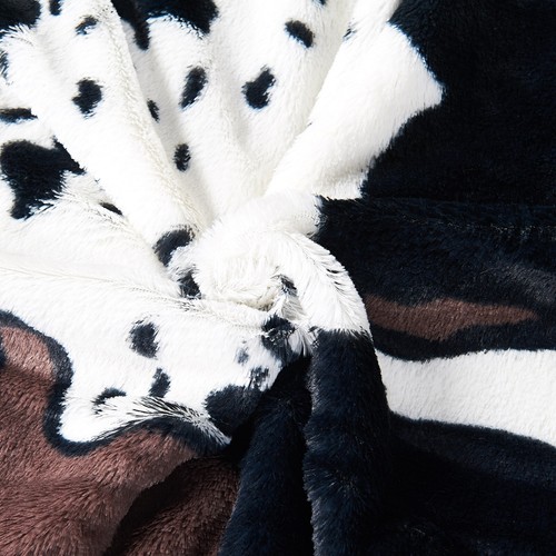 Cow Print Faux Fur Throw Blanket Double-Sided - Warm Fluffy Blanket Farmhouse - Picture 54 of 78