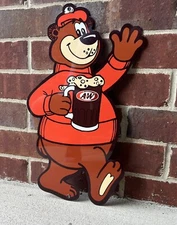 18 Inch Rooty Bear Vintage Style  Aluminum Die Cut Sign