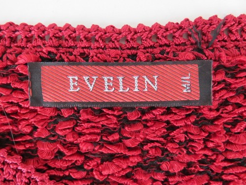 EVELIN Women's Red & Black Woven Wool Cotton Blend Button Down Sweater Size M/L - Picture 5 of 7