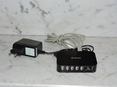 D-LINK DUB H7 -7-Port Hub schwarz mit Netzteil / USB-Kabel