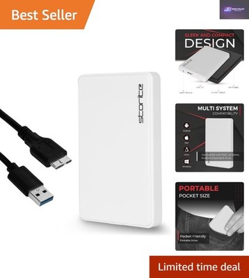 Ultraschnelle 250GB USB 3.0 Externe Festplatte für Gaming und Multimedia - Weiß