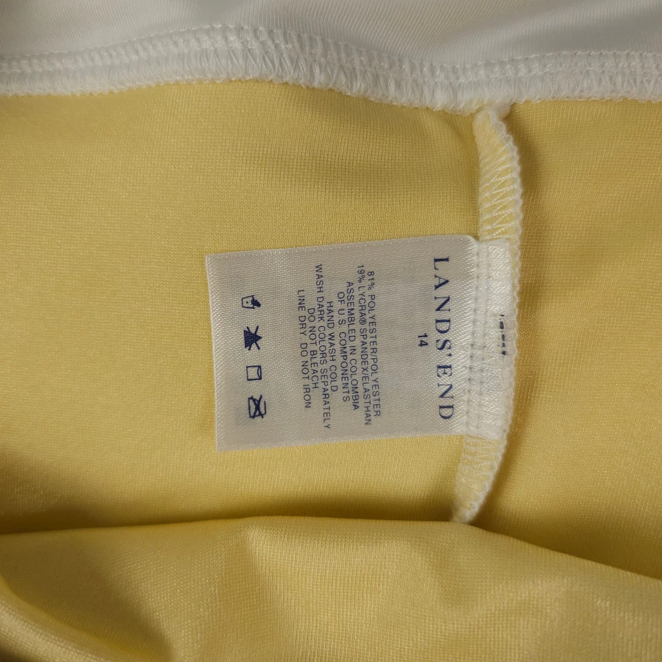 Lands End Swim Skirt Womens 14 White Swimsuit Bottom Brief Lined Skort Active - Image 3 of 4