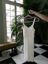 1950s Aristocraft Women s White Full Slip 26W Lace Trim Adjustable Straps
