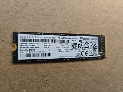 Western Digital PC SN730 512GB M.2 SSD Internal SSD (SDBQNTY-512G