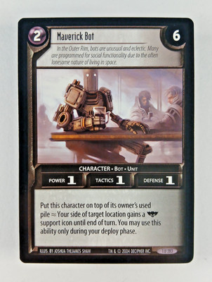 Maverick Bot #283 - Incursion, Wars TCG card (2004 Decipher) 1U283