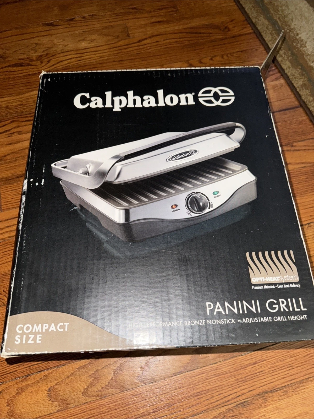 Calphalon Panini Grill Compact Nonstick Bronze Adjustable Height
