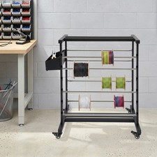 Wire Spool Rack w/ 4 Wheels Metal Wire Spool Stand for Electrical/Industrial Use