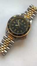 Vintage Elgin Sportsman Two Tone Day Date 20ATM Diver 36mm Quartz Wristwatch