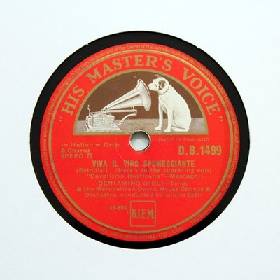BENIAMINO GIGLI ''Viva Il Vino Spumeggiante / Cielo E Mar!'' 12'' HMV DB-1499 [78]