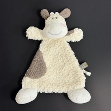 Demdaco COW Lovey Rattle Brown Cream Baby Toy Soft Plush 13"