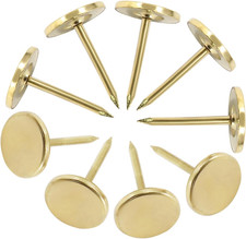 100 PCS 11mm x 17mm Gold Flat Head Thumb Tacks Upholstery Tacks Pushpin for ...