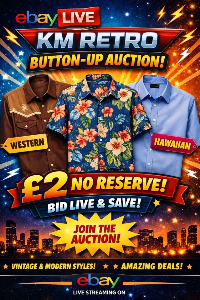 Men's Shirts £2 starts #Casual #Western #Holiday #Formal #Designer