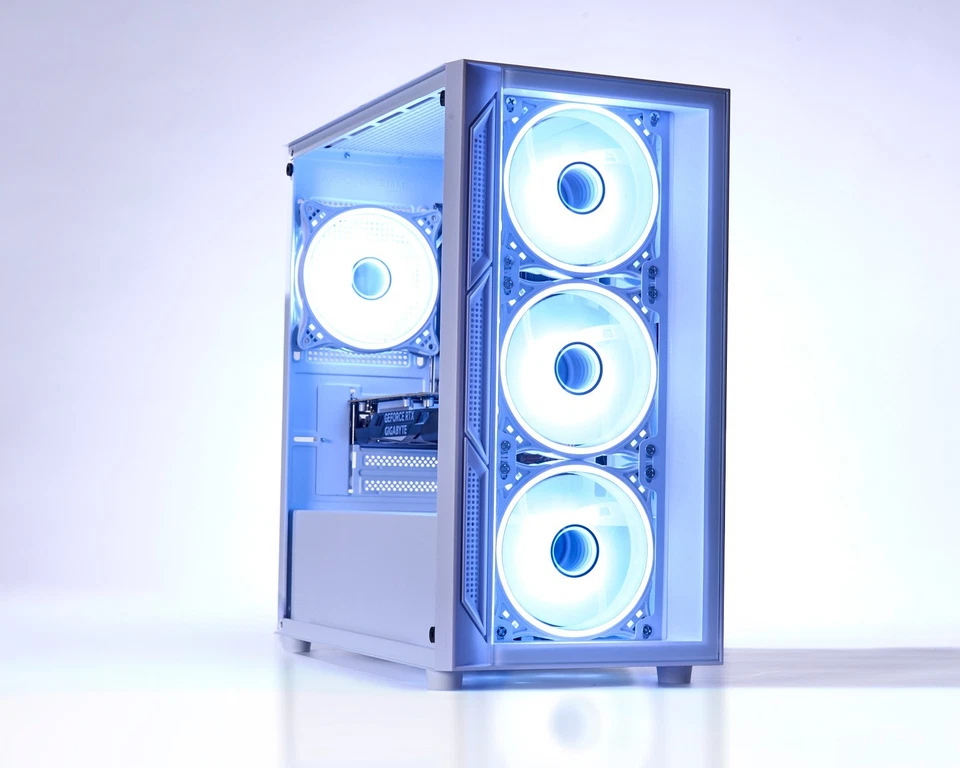 Gaming PC Intel i7 NVIDIA RTX 3050 32GB RAM 1TB SSD Windows 11 WiFi White - Image 2 of 4