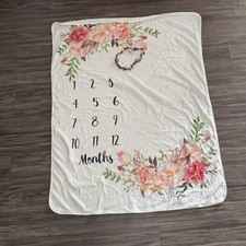 Baby Girl Monthly Milestone Tracker Floral Marker Baby Shower Gift Photo Prop