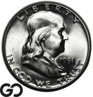 1951 Franklin Half Dollar, Blast White Solid Gem BU++
