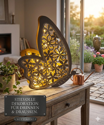   Zauberhafter LED-Metall-Schmetterling  Daisy     Dekoration IN & Outdoor