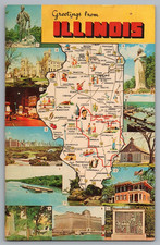 Multi View Greetings From Illinois Postcard