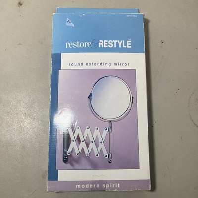 Round Extending Mirror 1997 Restore & Restyle Chrome Modern Spirit NEW in BOX