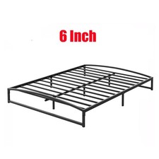 6 Inch High Metal Bed Frame Twin/Full/Queen/King Size Easy to Assemble Black