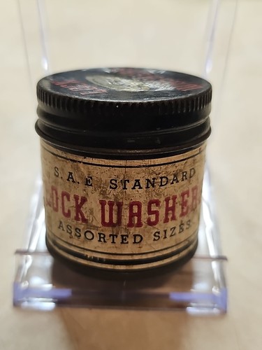 Vintage S.A.E. Standard Lock Washer Assorted Sizes in Original LOCK WASHERS Tin