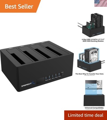 4-Bay USB 3.0 Docking Station for 2.5  & 3.5  SATA HDD & SSD, Trayless Design...