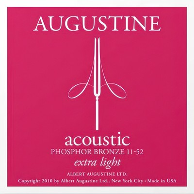 Augustine Acoustic Phosphor Bronze Guitar Strings Extra-Light (11-52)   12-Pack