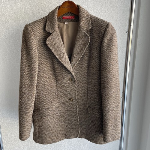 Vintage 70s 80s Women’s Halston III Matching 2 Piece Suit Tweed Herringbone