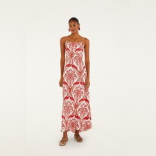 Farm Rio Off-White Tropical Cameo Slip Lenzing Ecovero Maxi Dress, x-Large, $198