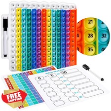 Multiplication Table Pop Fidget Toy Math 12x12 Rainbow Dry Erase