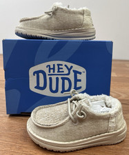 Hey Dude Wendy Brushed Cozy Comfort Shoes in Ivory, Toddler Girls Size 5 NEW