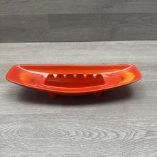 Mid-Century Modern ceramic ashtray Atomic Red Orange Retro MADE IN USA