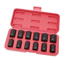 K Tool International Impact Socket Set 12 Piece Thin Wall Metric 1/2 in. Dr - Sh