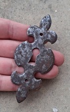 ENTRÉE DE CLÉF SERRURE ANCIENNE en fer forgé pour vielle porte, h=9,4 cm  N°103D