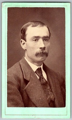 Antique CDV Circa 1870s J.M. White Handsome Man with Mustache MI