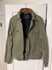 Levis Hooded Commuter Trucker Jacket Olive Green Size M Cycling Biker Reflective