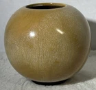 Vintage Frankoma #55 Ball Vase W/ Black Foot