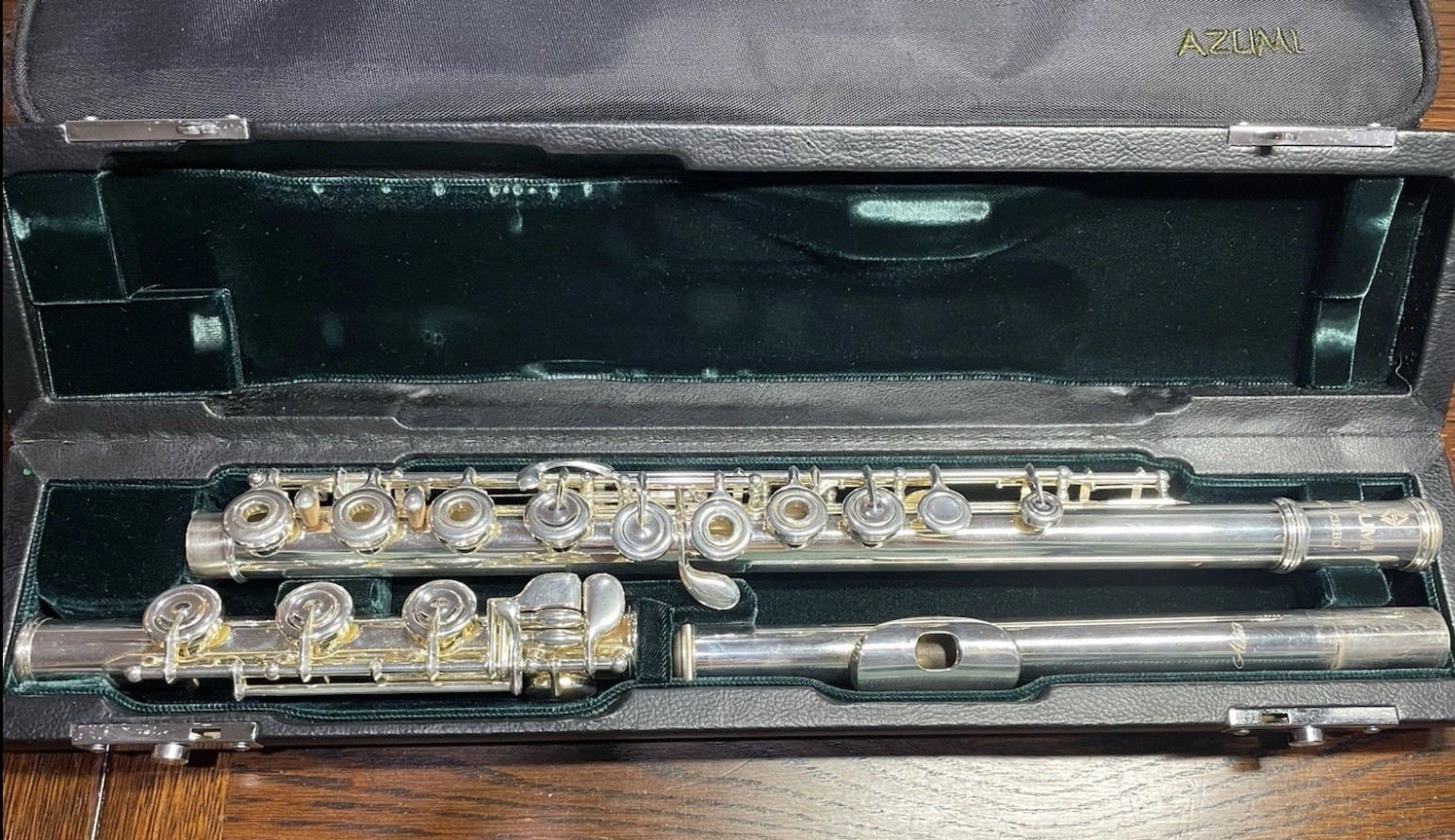 Flauta de plata esterlina AZUMI AZ-Z3RBO - agujero abierto/desplazamiento G/B-pie/articulación de cabeza Altus