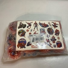 New, Sealed, Spider-Man Party Favors, Birthday, Straws, Stickers, Bracelets  