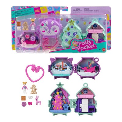 Polly Pocket Holiday Stackable Compact Playset With Micro Doll & Accessories