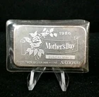 National Canada 1986 Mother's Day 1 oz Silver Bar .999 Fine Silver  #6951