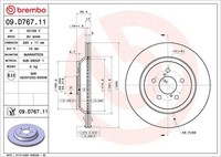 2X Bremsscheibe Prime Line - UV Coated Brembo 09.D767.11 FüR Impreza Forester XV