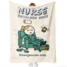 Nurse Blanket Gift Humor Throw RN LPN CNA NP Graduation 50x60 Inch