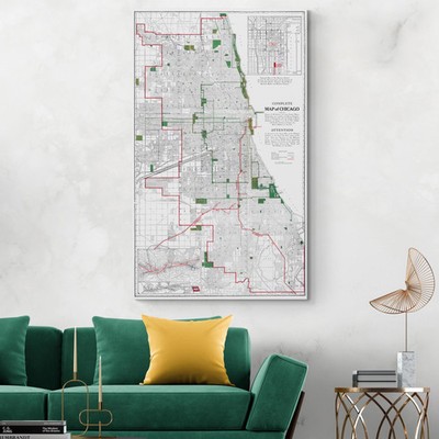 1910 Map of Chicago Illinois   20th Century Streets, Parks & Lakefront Expansion