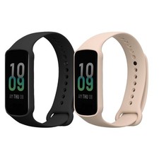 kwmobile Straps Compatible with Amazfit Band 7 - Large, black / beige