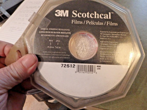 4E- NOS SCOTCHCAL striping tape-#72512- 3/8" X 150 ft.  charcoal