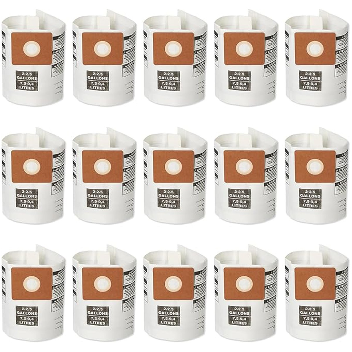 90668 Type B Bags Compatible with Shop Vac 2-2.5 Gallon Dust Collection Bag