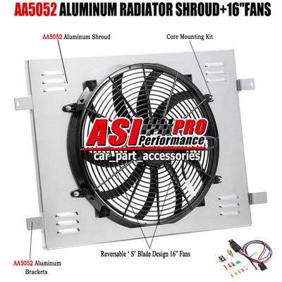 Aluminum Shroud Fan+Relay Fit 08-19 Dodge Challenger Charger Chrysler 300 3.6L U