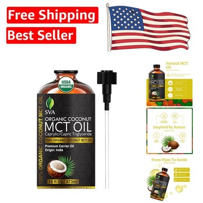 16oz Organic MCT Oil   Luxurious Cold Pressed Carrier Oil for Skincare & Massage